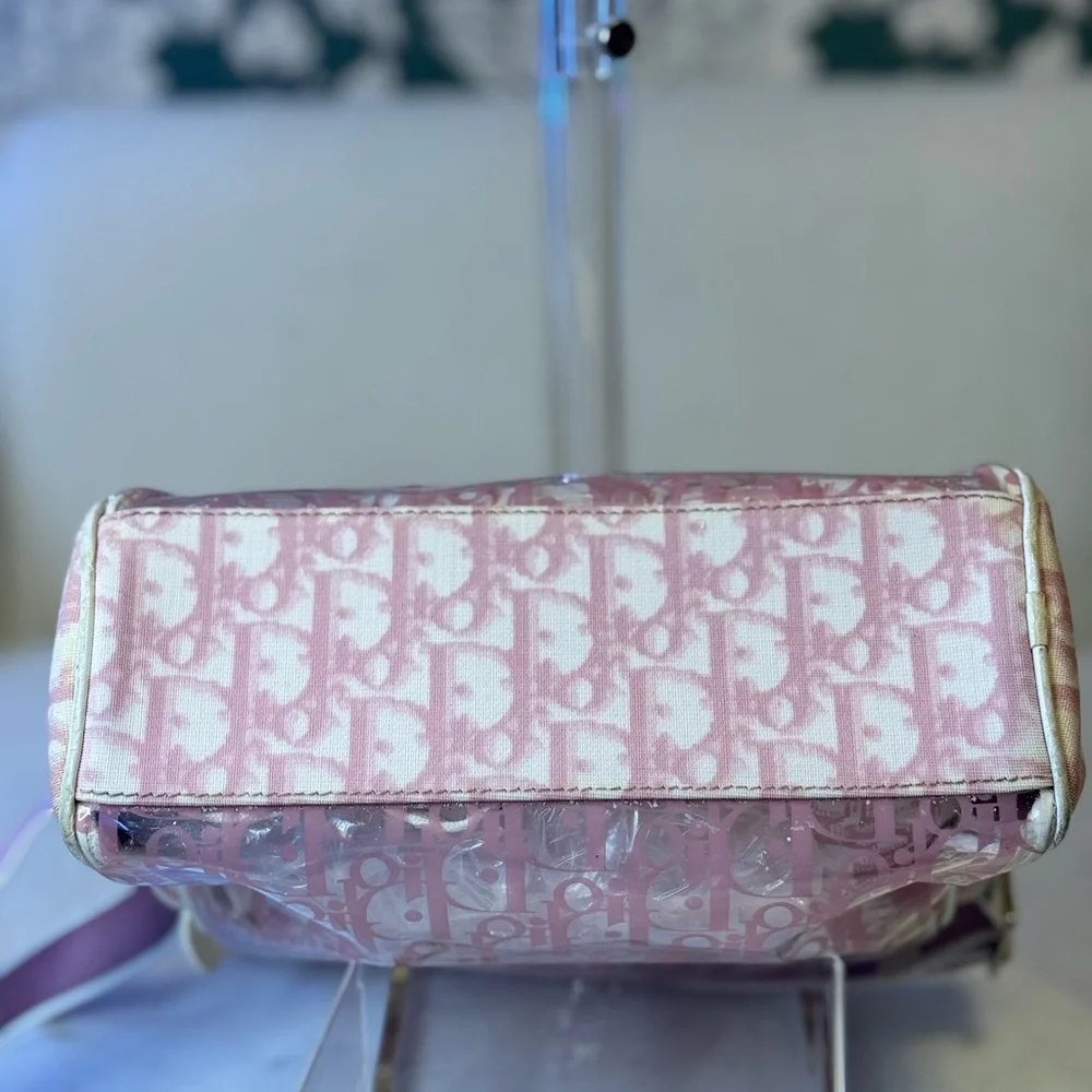 Dior Authentic Pink and Cream Trotter Transparent Crossbody bag w/pouch. RARE - Picture 6 of 16